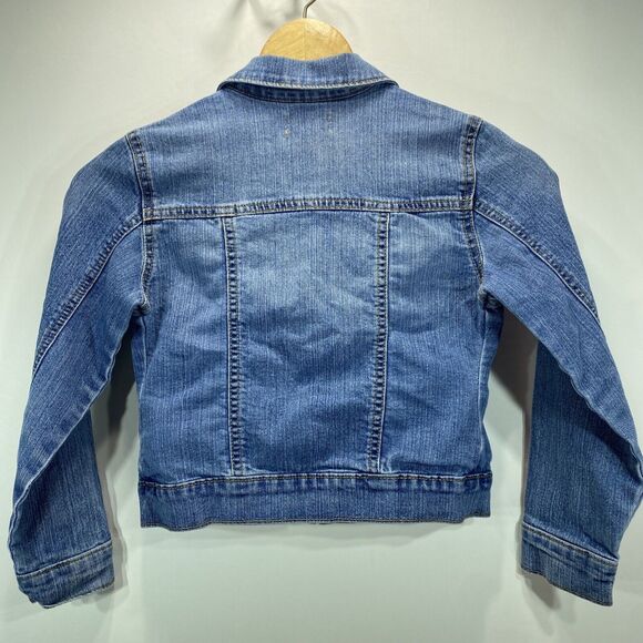 Old Navy Blue Denim Jean Jacket Long Sleeve Stretch Size Girls Medium 8 - Picture 7 of 10